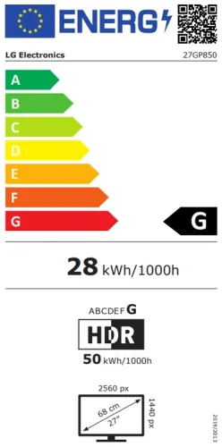 Монитор, LG 27GP850-B, 27", UltraGear Nano IPS 1ms, AG, QHD (2560 x 1440), 165Hz (up to 180 Hz), HDR 400, 1000:1, 400cd/m2, DCI-P3 98%, HDMI, DisplayPort, USB3.0(1up/2down), AMD Free-sync, NVIDIA G-Sync, HDMI, DP, Height Adjustable, Pivot, Tilt, Headphone, Black - image 5