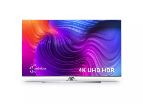 Телевизор, Philips 58PUS8506/12, 58" THE ONE, UHD 4K LED 3840x2160, DVB-T2/C/S2, Ambilight 3, HDR10+, HLG, Android 10 Dolby Vision, Dolby Atmos, Quad Core P5 Perfect/Al, 60Hz, 16GB, BT 4.2, HDMI, USB, Cl+, 802.11ac, Lan, 20W RMS, Swivel Stand, Silver