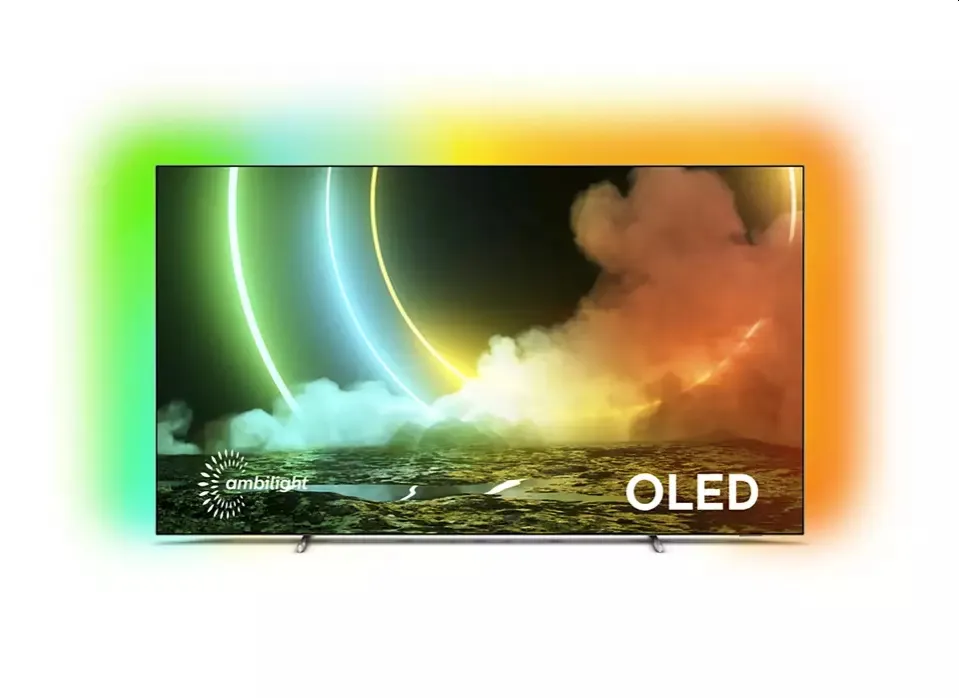Телевизор, Philips 55OLED706/12, 55" UHD 4K OLED 3840x2160, DVB-T2/C/S2, Ambilight 3, HDR10+, Android 10, Dolby Vision, Dolby Atmos, Quad Core P5 Perfect/Al, 100Hz,16GB, BT 5.0, HDMI, USB, Cl+, 802.11ac, Lan, 50W RMS, Alexa build in, Metal bezel frame