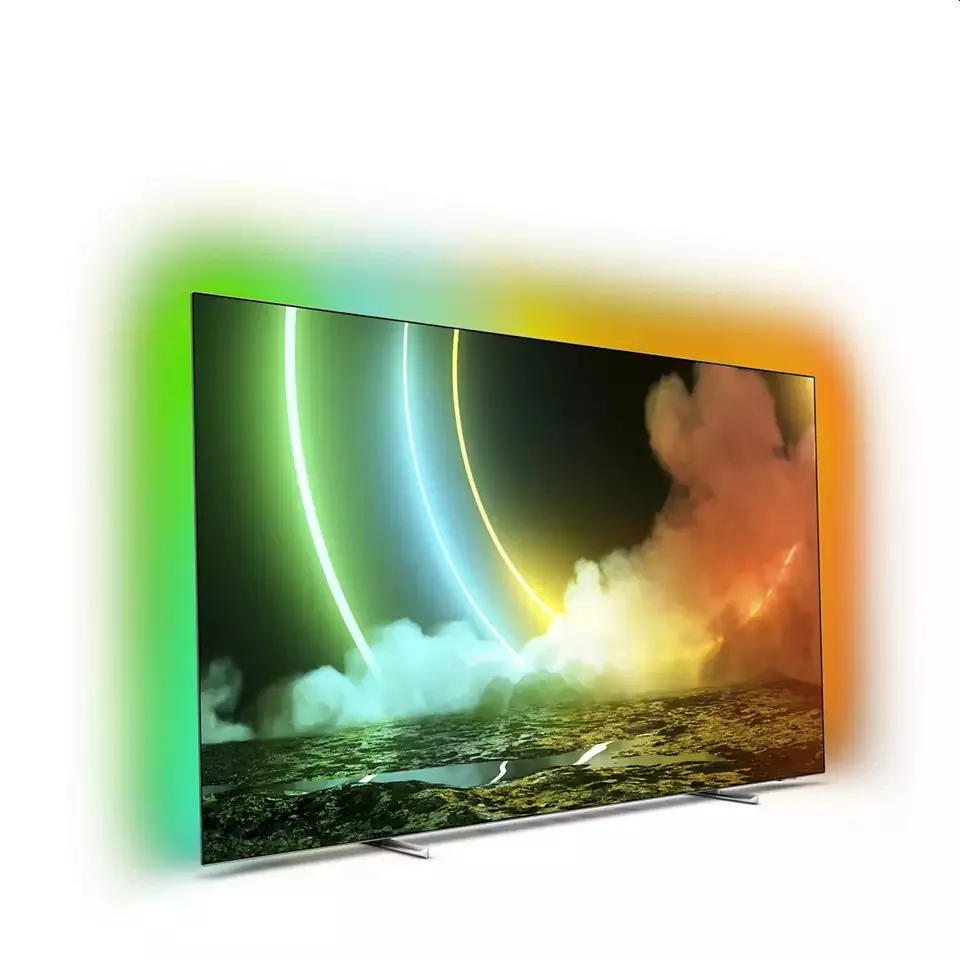 Телевизор, Philips 55OLED706/12, 55" UHD 4K OLED 3840x2160, DVB-T2/C/S2, Ambilight 3, HDR10+, Android 10, Dolby Vision, Dolby Atmos, Quad Core P5 Perfect/Al, 100Hz,16GB, BT 5.0, HDMI, USB, Cl+, 802.11ac, Lan, 50W RMS, Alexa build in, Metal bezel frame - image 1