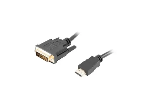 Кабел, Lanberg HDMI (M) -> DVI-D (M) (24+1) cable 1.8m, dual link, with gold-plated 4K connectors, black