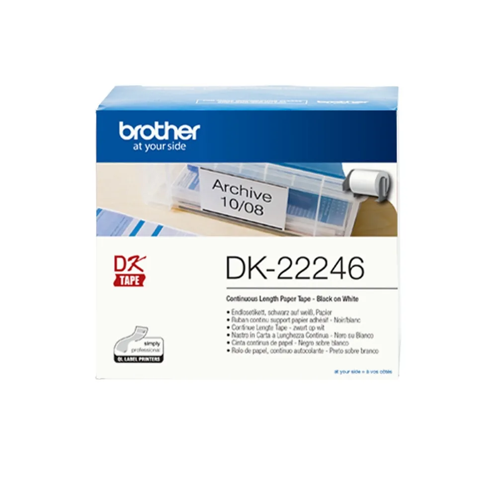 Консуматив, Brother DK-22246 Continuous Paper Label Roll - Black on White, 103mm wide - image 2