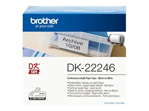 Консуматив, Brother DK-22246 Continuous Paper Label Roll - Black on White, 103mm wide - image 2