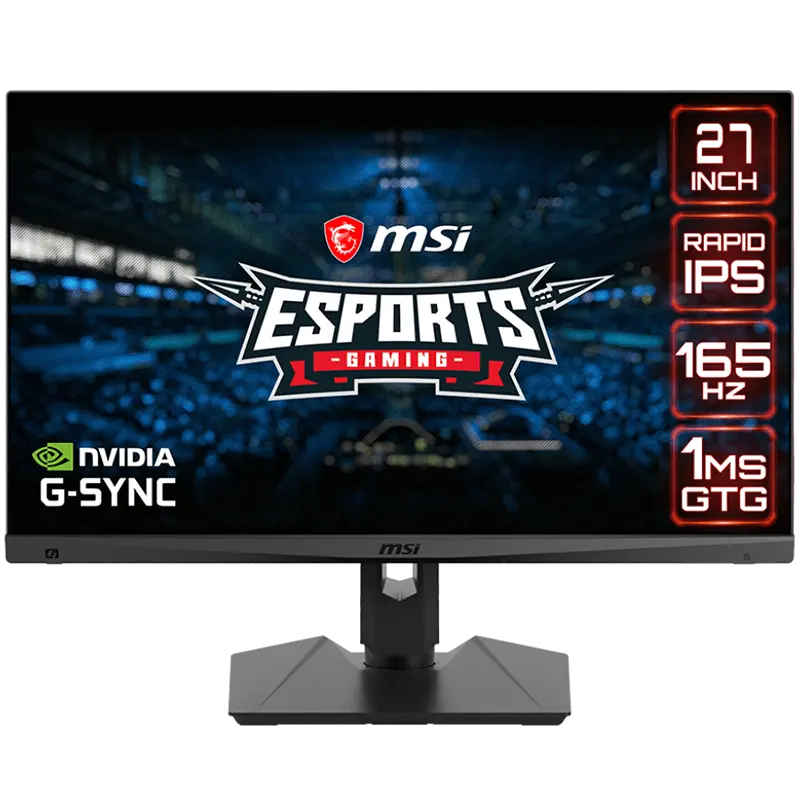Монитор, MSI Optix MAG274QRF, 27", 165Hz, 1ms, Rapid IPS, 2560x1440, G-Sync Compatible, Gaming OSD, Mystic Light, 94% DCI-P3, AG, USB hub, 300 cd/m2, 1000:1, DCR 100M:1, DP, 2xHDMI(2.0), 1xTypeC DP alt., Heigh Adj., VESA, 9S6-3CA88A-020