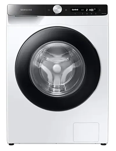 Пералня, Samsung WW80T504DAE/S7, Washing Machine,  8 kg, 1400 rpm,  Energy Efficiency B, Eco Bubble, Hygiene Steam, Spin Efficiency B,  White, Black door