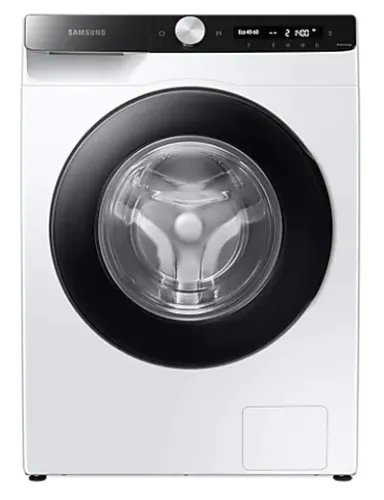 Пералня, Samsung WW80T504DAE/S7, Washing Machine, 8 kg, 1400 rpm, Energy Efficiency B, Eco Bubble, Hygiene Steam, Spin Efficiency B, White, Black door