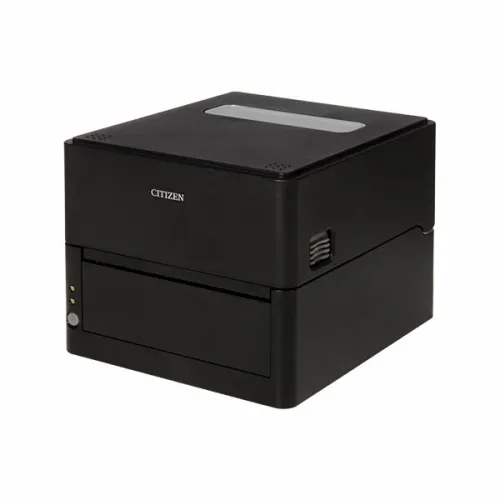 Етикетен принтер, Citizen Label Desktop printer CL-E300 Direct thermal Print Speed 200mm/s, Print Width(max.) 4"(104 mm)/ Media Width (min-max) 1"- 5"(25.4-118.1 mm)/ Roll Size(max) 5"(125 mm), Core Size 1" (25mm), Resol.203dpi/ Interface USB/RS-232/LAN EN Plug(EU) Black - image 1