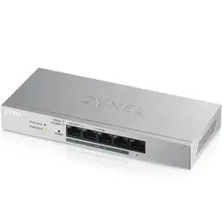 Комутатор, ZyXEL GS1200-5HPv2, 5 Port Gigabit PoE+ webmanaged Switch, 4x PoE, 60 Watt
