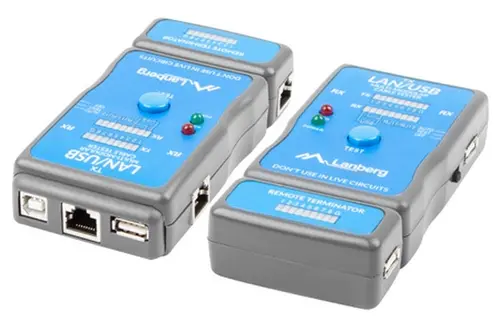 Инструмент, Lanberg cable tester for wiring terminated with RJ-45, RJ-11, USB - image 1