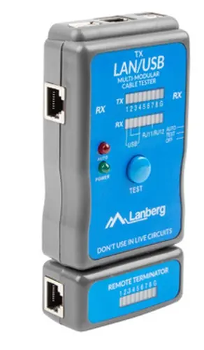 Инструмент, Lanberg cable tester for wiring terminated with RJ-45, RJ-11, USB - image 2