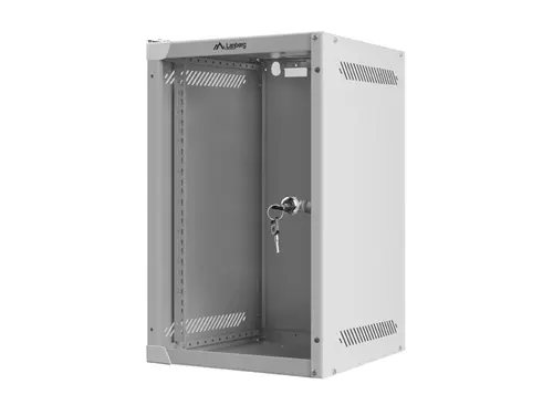 Dulap de comunicații, Lanberg rack cabinet 10'' wall-mount 9U / 280x310 for self-assembly (flat pack), gri - 3