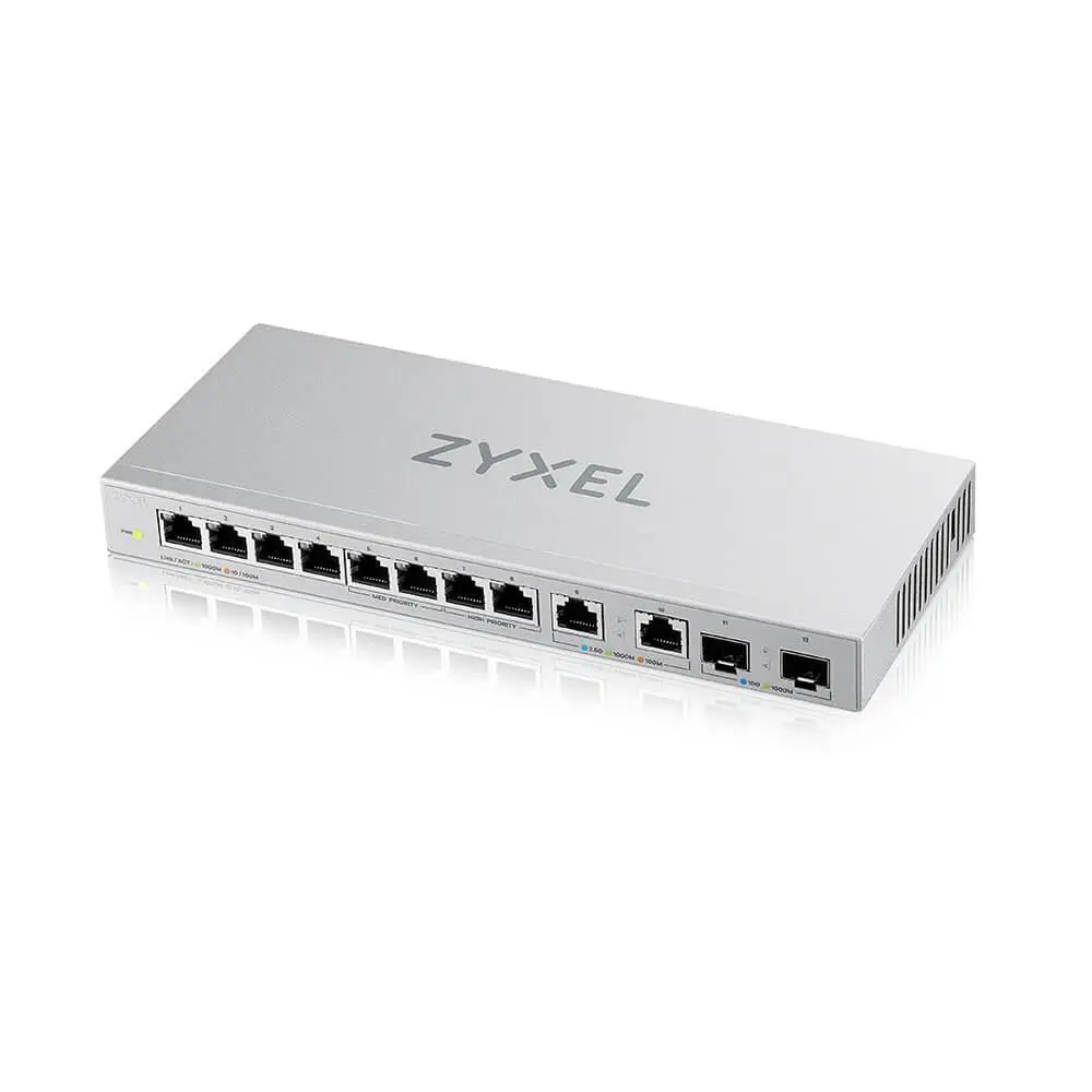 Комутатор, ZyXEL XGS1010-12, 8-Port Gigabit Unmanaged Switch with 2-Port 2.5G/2-Port SFP+