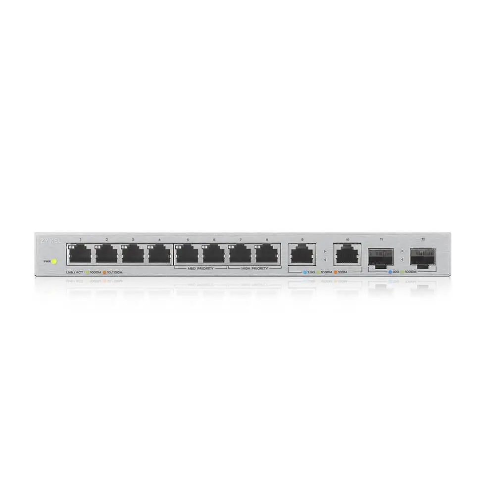 Комутатор, ZyXEL XGS1010-12, 8-Port Gigabit Unmanaged Switch with 2-Port 2.5G/2-Port SFP+ - image 2
