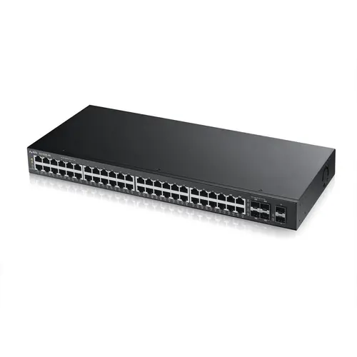 Комутатор, ZyXEL GS1920-48v2, 50 Port Smart Managed Switch 44x Gigabit Copper and 4x Gigabit dual pers., hybrid mode, standalone or NebulaFlex Cloud - image 1