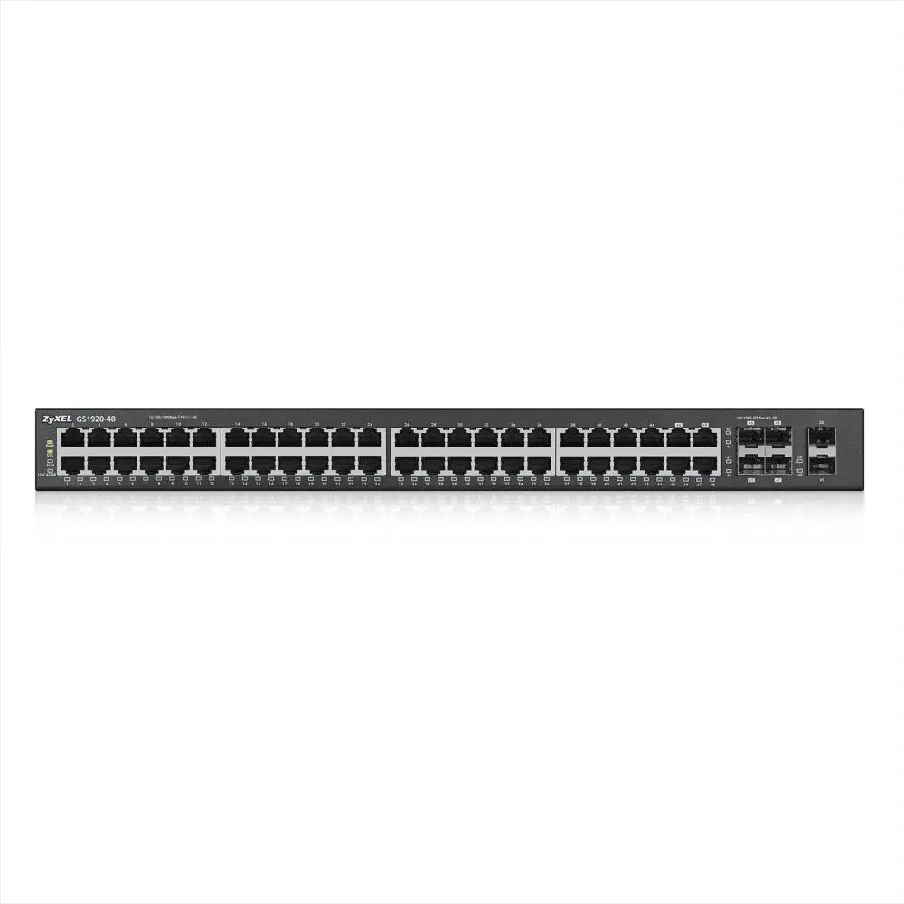 Комутатор, ZyXEL GS1920-48v2, 50 Port Smart Managed Switch 44x Gigabit Copper and 4x Gigabit dual pers., hybrid mode, standalone or NebulaFlex Cloud - image 2