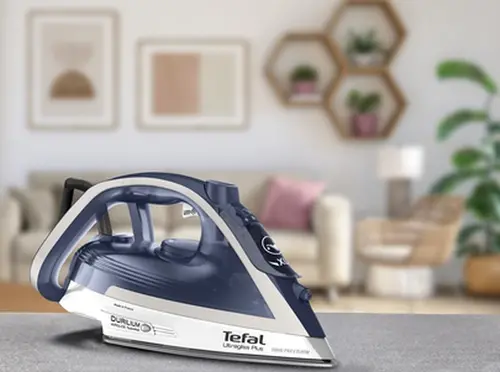 Fier de călcat, Tefal FV6812E0, Ultragliss Plus, 2800W, alb&albastru roșu, 0-50g/min, jet de abur 260g/min, talpă Durilium AirGlide Plus, abur - 5
