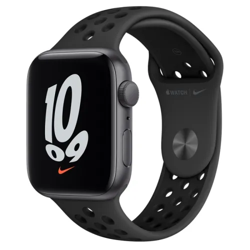 Часовник, Apple Watch Nike SE (v2) GPS, 44mm Space Grey Aluminium Case with Anthracite/Black Nike Sport Band - Regular