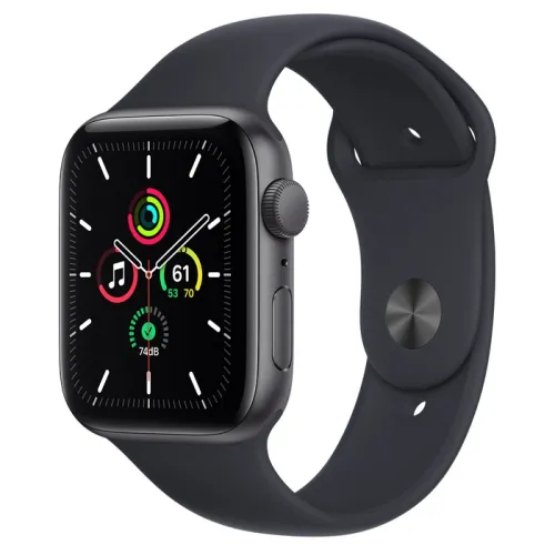 Часовник, Apple Watch SE (v2) GPS, 44mm Space Grey Aluminium Case with Midnight Sport Band - Regular