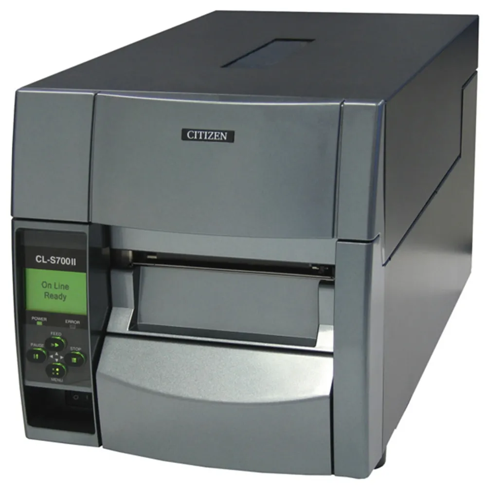 Етикетен принтер, Citizen Label Industrial printer CL-S700IIDT Direct Print, Speed 200mm/s, Print Width 4" (104mm)/Media Width min-max (12.5-118mm)/Roll Size max 200mm, Core Size(25-75mm), Resol.203dpi/Interf.USB/RS-232+Opt.card LinkServer/Plug (EU) Grey - image 1