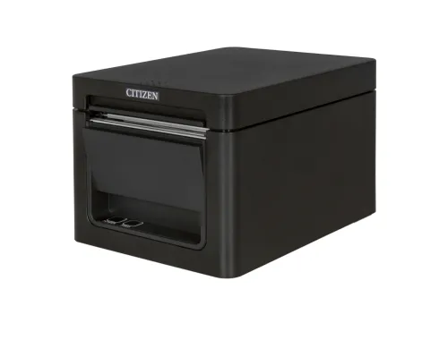 POS принтер, Citizen POS printer CT-E351 Direct thermal Print Speed 250mm/s, Print Widht 72mm(58/80mm)/Media Width(min-max) 59/80mm/Roll Size(max)83mm/Emul.Lang.ESC/POS/Reliability 200mln.pulses/150 Km/2 mln.cuts/Resol.203dpi/Interface USB/Ethernet/EN Plug(EU) Black - image 1