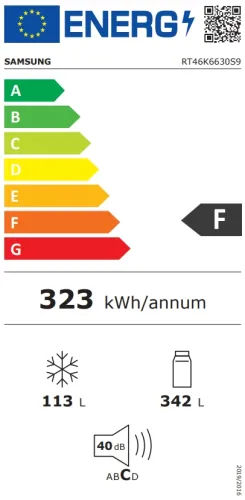 Хладилник, Samsung RT46K6630S9/EO, Refrigerator, Total 455 l, refrigerator 343 l, freezer 113 l, Twin Cooling Plus, No Frost, Multi Flow, External Display, Water dispenser, Energy Efficiency F, Noise level 40 dBA, 183/72.6/70, Polished stainless steel - image 5