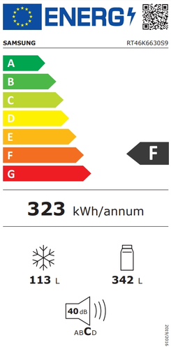 Хладилник, Samsung RT46K6630S9/EO, Refrigerator, Total 455 l, refrigerator 343 l, freezer 113 l, Twin Cooling Plus, No Frost, Multi Flow, External Display, Water dispenser, Energy Efficiency F, Noise level 40 dBA, 183/72.6/70, Polished stainless steel - image 6