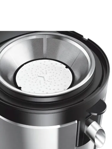 Сокоизстисквачка, Bosch MES4010, Centrifugal juicer 1200 W, 3 speeds, 3 lt pulp container, 1.5 ltr juice container & foam separator, XXL feeding tube (84 mm), ceramic knife, electropolished stainless steel sieve, die-cast aluminum body and clamps, juice outlet with drip-s - image 2