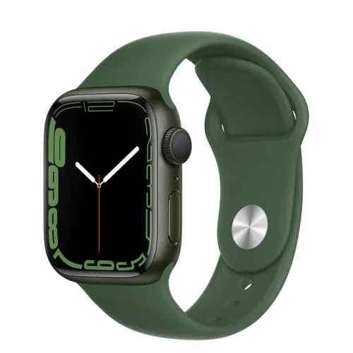 Часовник, Apple Watch Series 7 GPS, 41mm Green Aluminium Case with Clover Sport Band - Regular