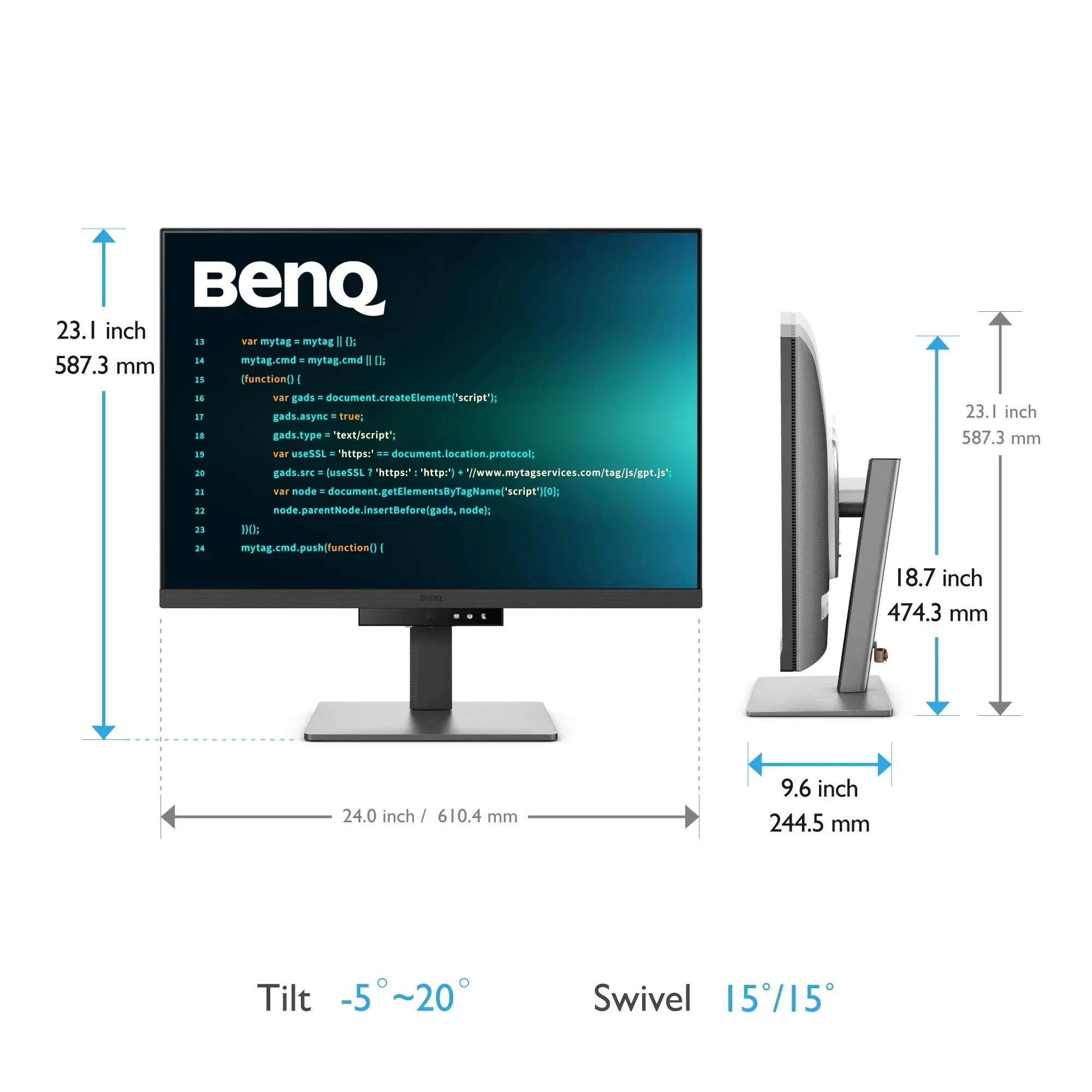 Monitor, BenQ RD280U, 28.2" IPS, 5ms, 3840x2560 4K+, 3:2, Monitor pentru programare, 1.07 miliarde culori, HDR400, 1200:1, 20M:1 DCR, 400 cd/m2, HDMI - image 4