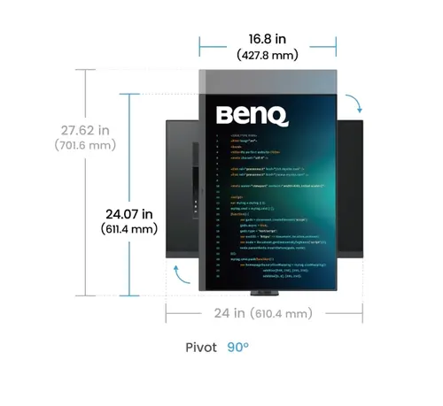 Монитор, BenQ RD280UA, 28” 4K+ BenQ Programming Monitor with MoonHalo and Flexible Arm, 28.2W LED MONITOR RD280UA METALLIC GREY - image 6