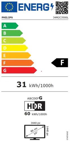 Монитор, Philips Evnia 34M2C3500L, 34" Curved 1500R VA WLED, 3440x1440@180Hz, 1ms GtG, 0.5ms MPRT, 300cd m/2, 3000:1, Mega Infinity DCR, Adaptive Sync, FlickerFree, Low Blue Light, Tilt, 2xHDMI, DP - image 6