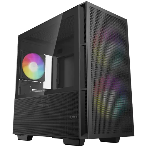 DeepCool CH360 DIGITAL, Mini Tower, Mini-ITX/Micro-ATX, 1x USB3.0, 1x Audio, 1x Type-C, Pre-Installed 2x140mm ARGB Fans + 1x120 ARGB Fan, Tempered Glass, Mesh Panel, GPU Support Arm, R-CH360-BKAPE3D-G-1