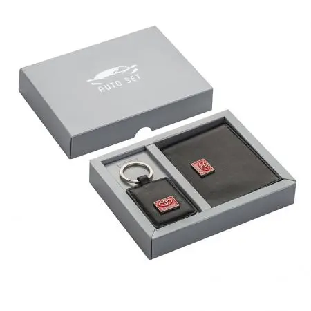 Сет от ключодържател и калъф за документи SILVER FLAME с лого Toyota