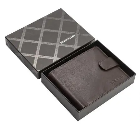 Мъжки тъмно кафяв портфейл SILVER FLAME - колекция Сафари - image 6