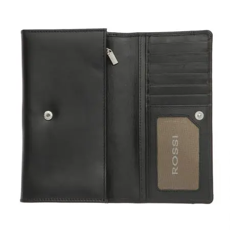 Дамски портфейл в черно с червена лента - ROSSI - image 1