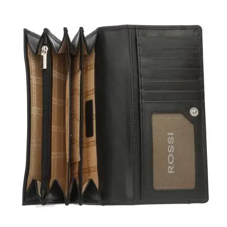 Дамски портфейл в черно с червена лента - ROSSI - image 2