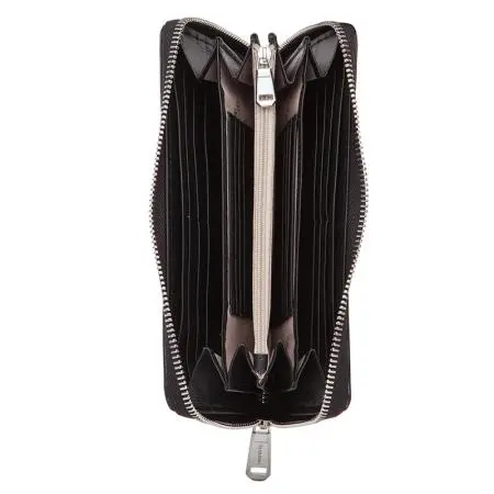 Portofel de damă negru din piele netedă - ROSSI - image 1