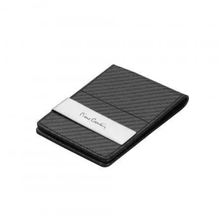 Калъф за документи и карти PIERRE CARDIN карбон с метална щипка за пари - image 1