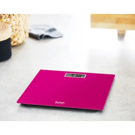 Везна, Tefal PP1403V0, Premiss Pink, glass platform (30x30x2cm), 150kg /100 g, display (65x28mm), 1 battery CR 2032 - image 4