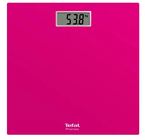 Везна, Tefal PP1403V0, Premiss Pink, glass platform (30x30x2cm), 150kg /100 g, display (65x28mm), 1 battery CR 2032