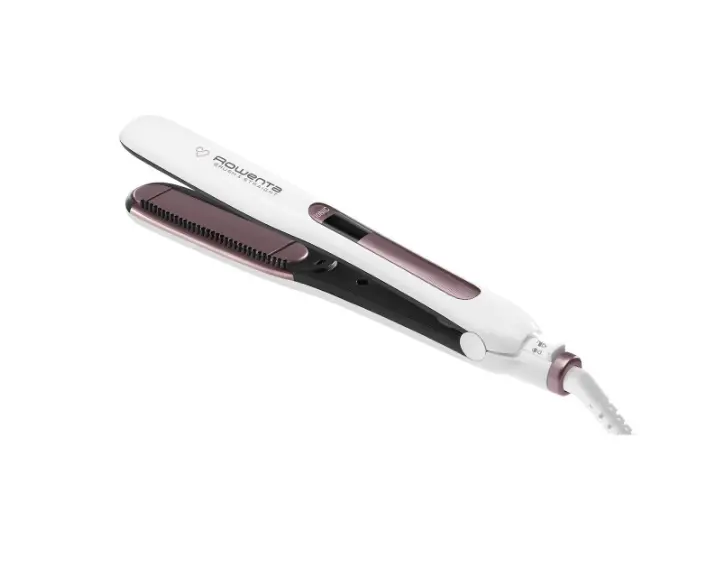 Placă de îndreptat părul, Rowenta SF7510F0, Brush&Straight Premium Care, LCD display, 130 - 200 ° C, Replaceable Plates, Ionizer, Cover type: Cashmere - image 1