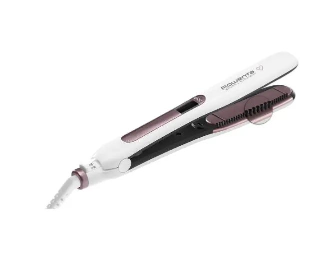 Πρέσα μαλλιών, Rowenta SF7510F0, Brush&Straight Premium Care, LCD display, 130 - 200 ° C, Replaceable Plates, Ionizer, Cover type: Cashmere Keratin - image 3
