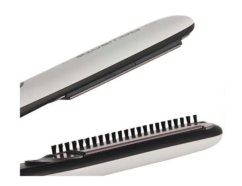 Преса, Rowenta SF7510F0, Brush&Straight Premium Care, LCD display, 130 - 200 ° C, Replaceable Plates, Ionizer, Cover type: Cashmere Keratin, Warm-up time: 15 sec, White / Purple - image 4