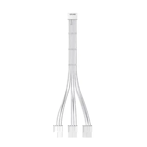 1stPlayer удължителен кабел Custom Sleeved Modding Cable White - 3 x PCIe 8-pin to 12VHPWR - FM3-B-WH - image 2