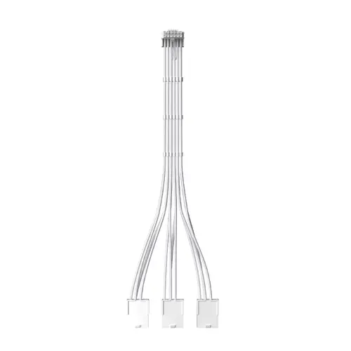 1stPlayer удължителен кабел Custom Sleeved Modding Cable White - 3 x PCIe 8-pin to 12VHPWR - FM3-B-WH - image 3