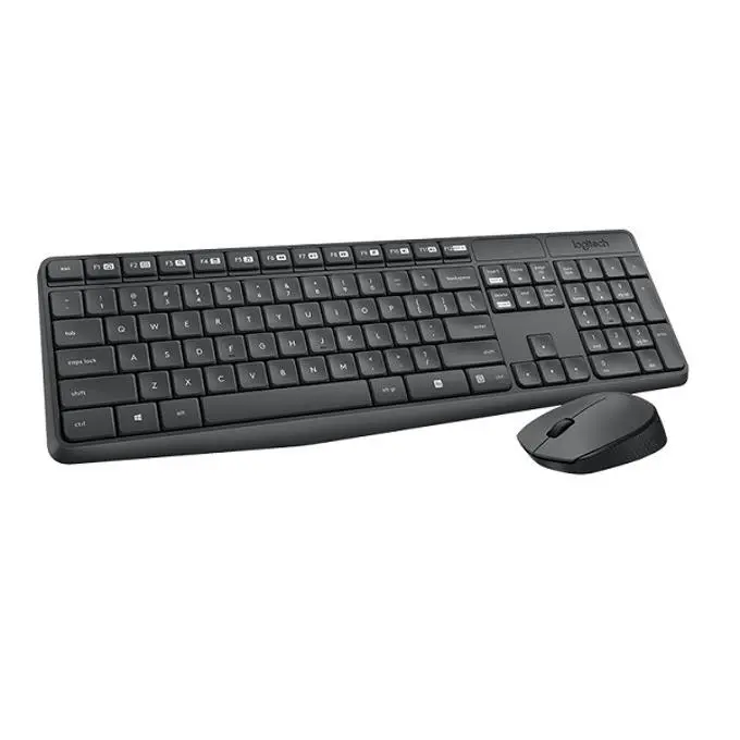 Σετ ασύρματο πληκτρολόγιο με ποντίκι Logitech MK235, Σκούρο γκρι