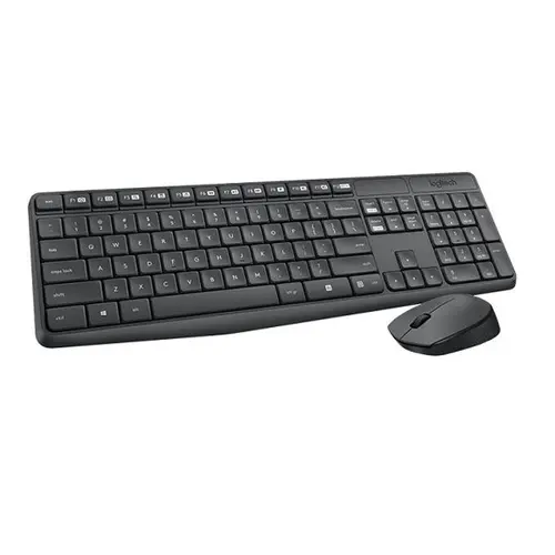 Σετ ασύρματο πληκτρολόγιο με ποντίκι Logitech MK235, Σκούρο γκρι - 1