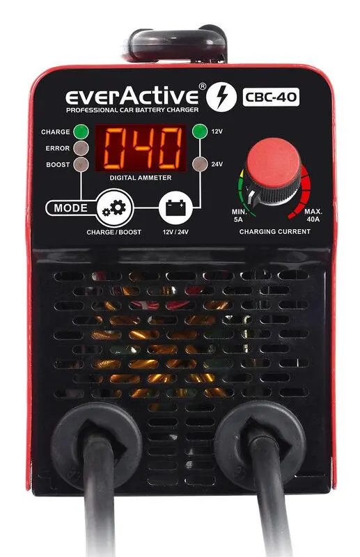 Зарядно токоизправител с инвертор за акумулатори 12V/24V everActive CBC-40 до 40А за UPS, автомобили, мотокари - image 3