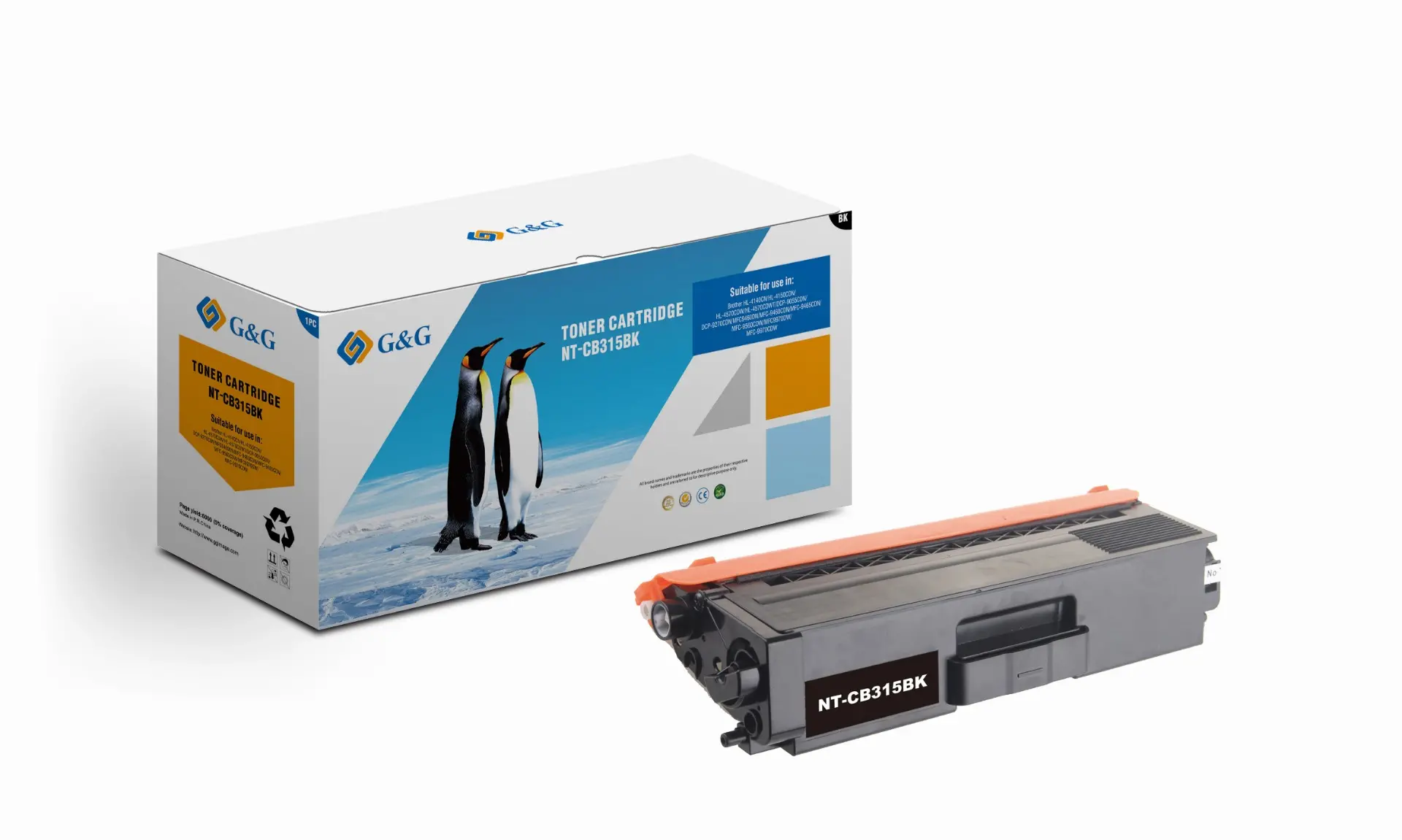 УНИВЕРСАЛНА КАСЕТА ЗА BROTHER HL 4150/4170/4570CDW/MFC 9460CDN/9560/9970 - TN320BK (TN-320BK)/TN325BK (TN-325BK) - Black - PN NT-CB315BK - G&G