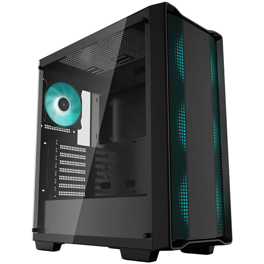 DeepCool CC560 V2, Mid Tower, Mini-ITX/Micro-ATX/ATX, 1xUSB3.0, 1xUSB2.0, 1xAudio, 4x120mm Pre-Installed LED Fans, Tempered Glass, Mesh Panel
